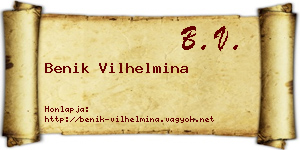 Benik Vilhelmina névjegykártya